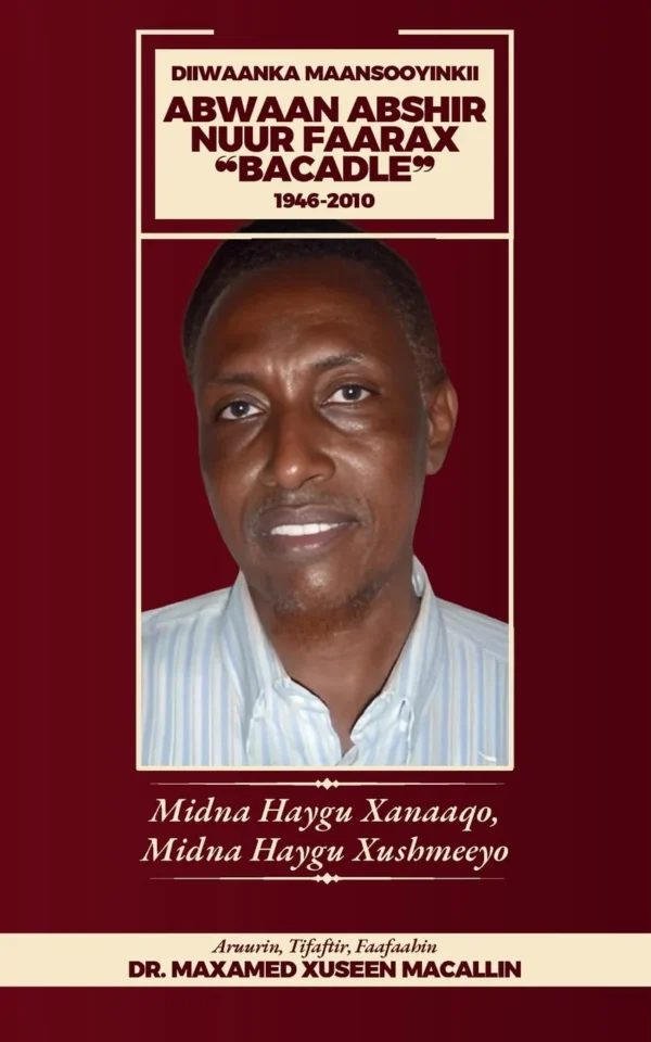 Diiwanka Maansooyinkii Abwaan Abshir Nuur Faarax "Bacadle" 1946-2010: Midna Haygu Xanaaqo, Midna Haygu Xushmeeyo (Somali Edition)