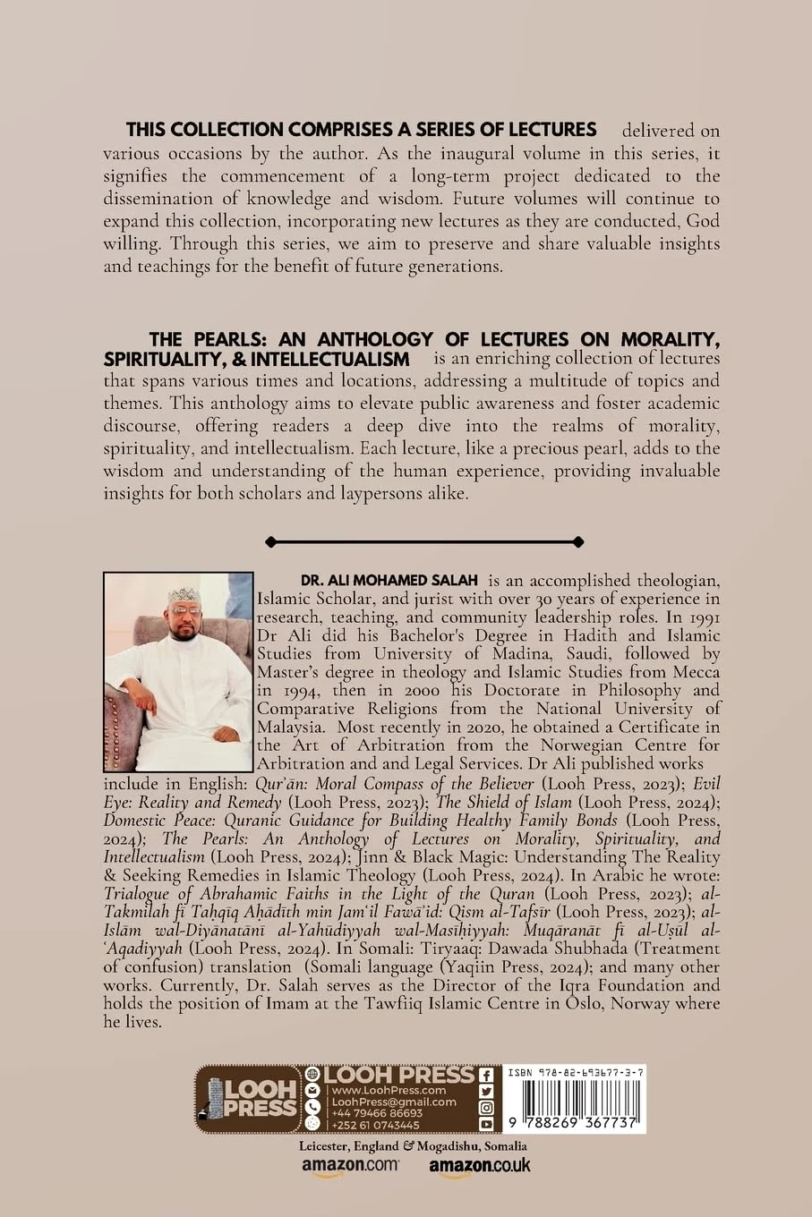 The Pearls: An Anthology of Lectures on Morality, Spirituality, and Intellectualism. (Dr. Ali's Pearls of Lectures)